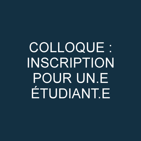 Inscription étudiant.e